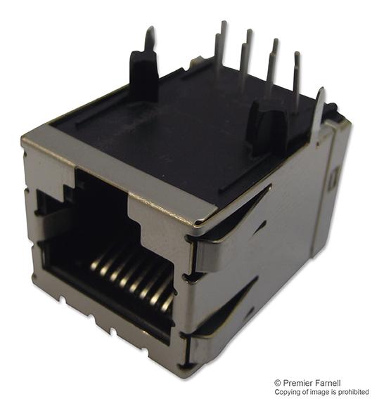 5406298-1 CONNECTOR, RJ45, JACK, 1PORT, 8P8C, CAT3 AMP - TE CONNECTIVITY