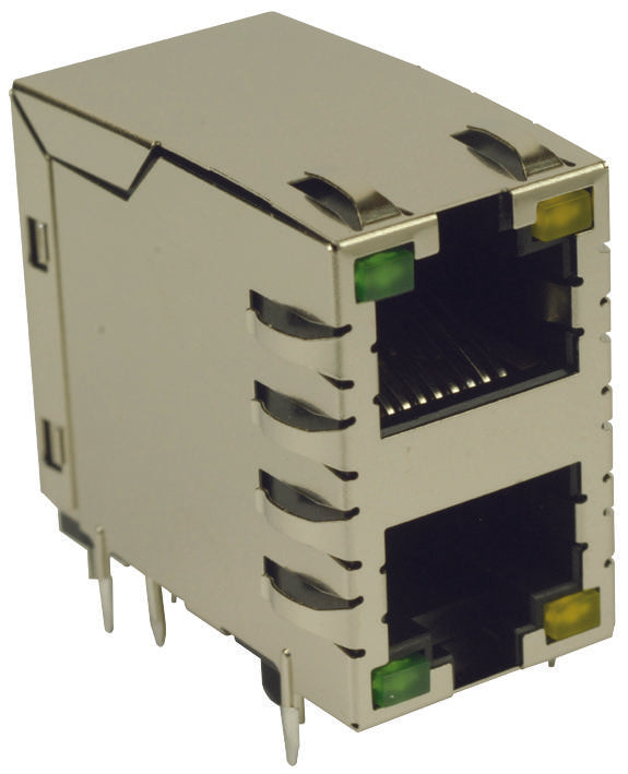 6368011-3 CONNECTOR, RJ45, JACK, 2PORT, 8P8C, CAT5 AMP - TE CONNECTIVITY