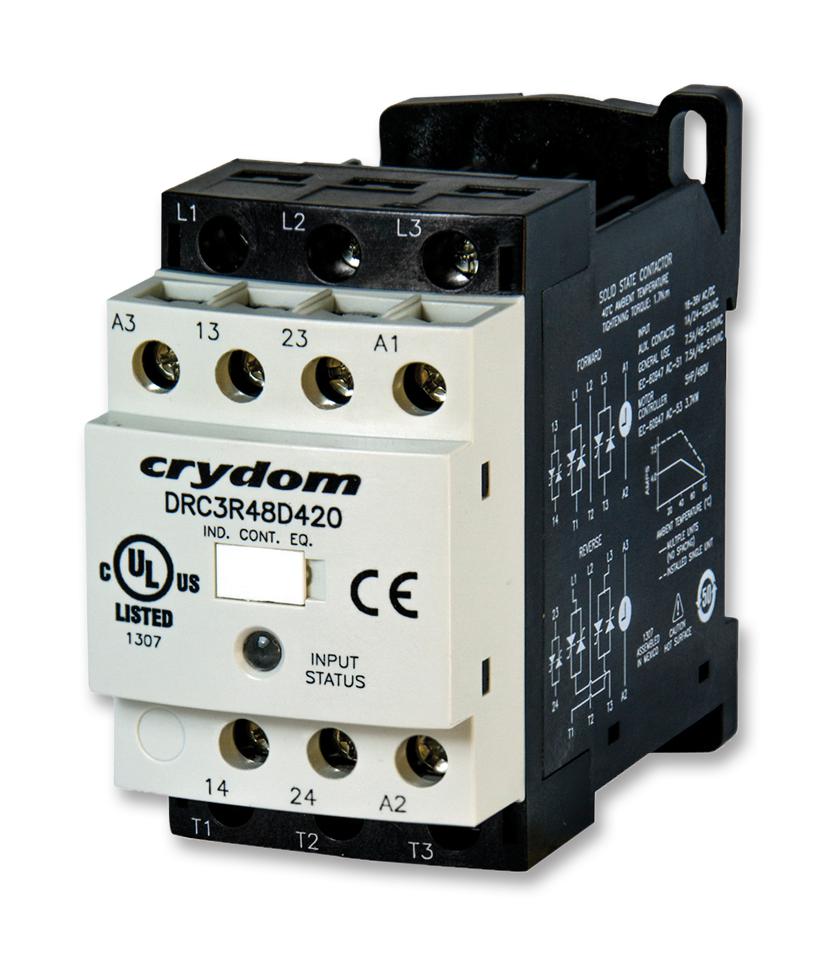 DRC3R40A400 SSR, CONTACTOR, 415VAC, 7.6A, DIN RAIL SENSATA/CRYDOM