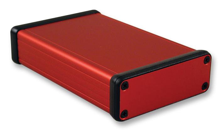 1455J1201RD PCB BOX ENCLOSURE, ALUM, RED HAMMOND