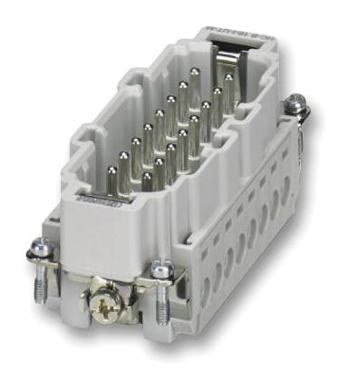 HC-B 16-I-UT-M RECTANGULAR MALE INSERT, 16POS, SCREW PHOENIX CONTACT