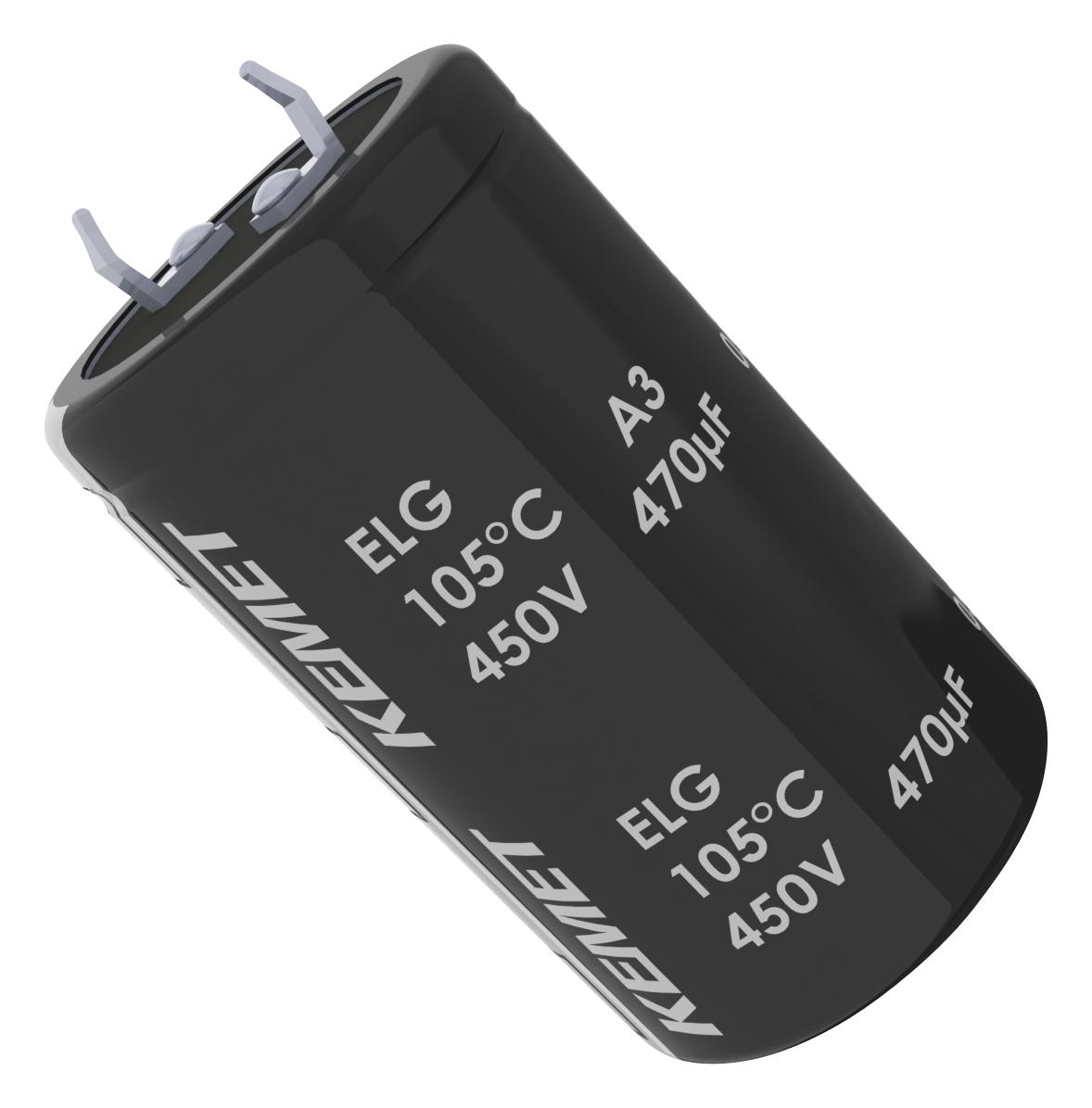 ELG187M400AS2AA CAP, 180µF, 400V, ALU ELEC, SNAP-IN KEMET