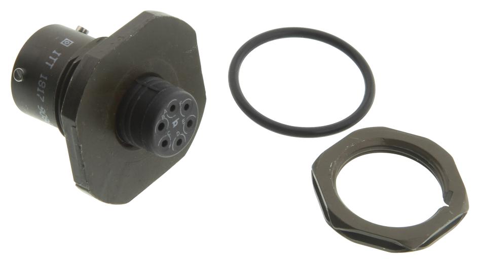 KPSE07A10-6P CIRCULAR CONNECTOR, RCPT, 10-6, JAM NUT ITT CANNON