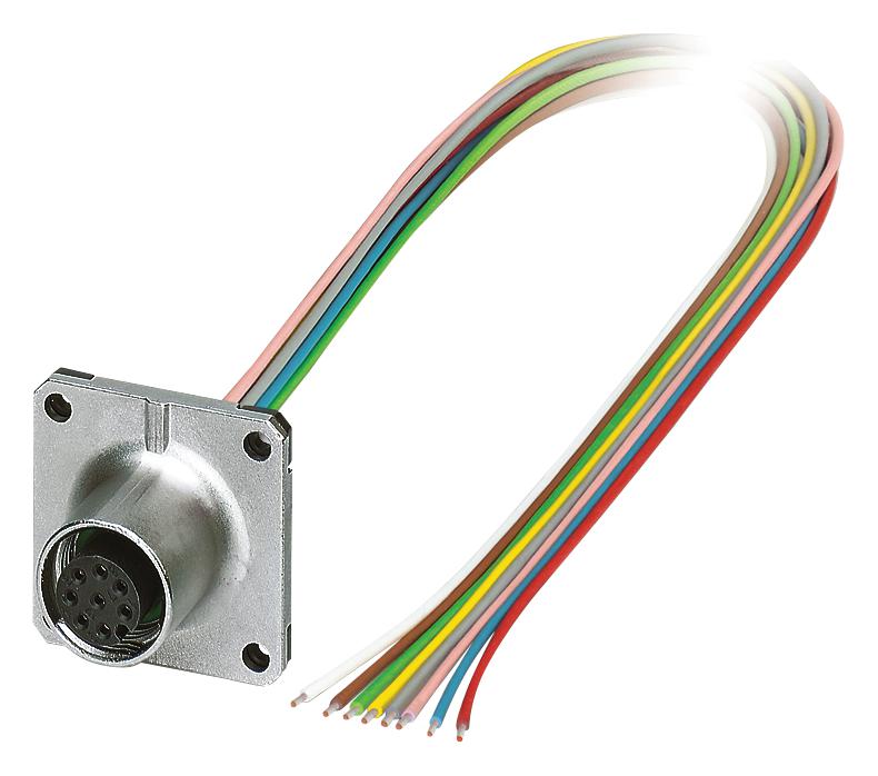 SACC-SQ-M12FS-8CON-25F/0,5 SENSOR CORD, 8P, M12 RCPT-FREE END, 0.5M PHOENIX CONTACT