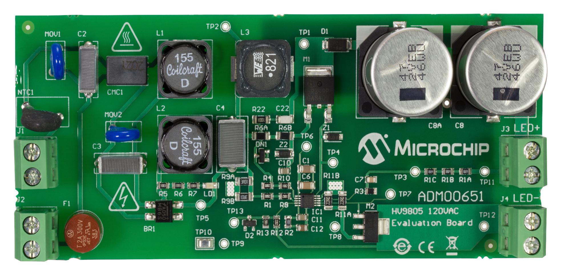 ADM00651 EVAL BOARD, HV9805 OFF-LINE LED DRIVER MICROCHIP