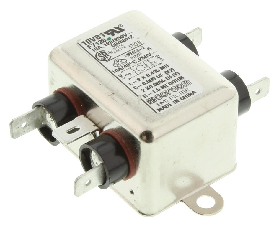 10VB1 POWER LINE FILTER, EMI/RFI, 10A, 700UA CORCOM - TE CONNECTIVITY