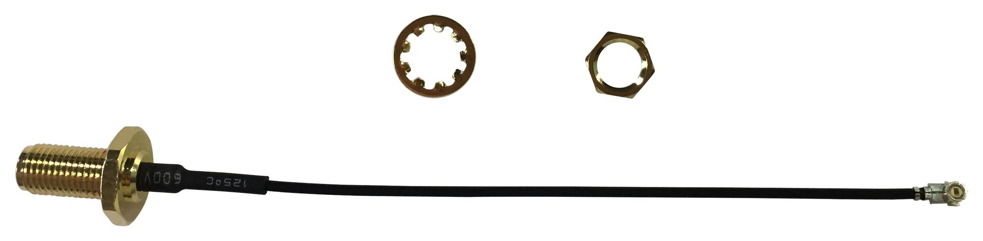 MC001024 RF COAX, SMA B/H JACK-U.FL RT PLG, 100MM MULTICOMP PRO