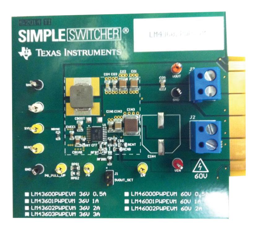 LM43603PWPEVM EVALUATION BOARD, STEP DOWN CONVERTER TEXAS INSTRUMENTS