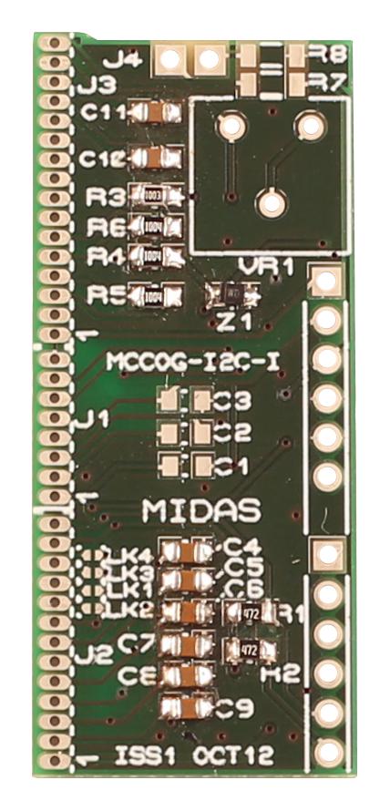 MCCOG-I2C-I-8 DRIVER BOARD, I2C COG CHARACTER DISPLAY MIDAS