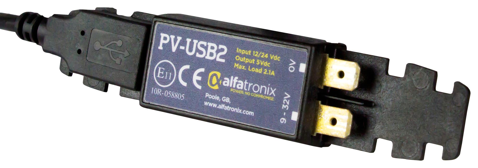 PV USB-2 USB CHARGER, 5V, DC WIRED ALFATRONIX