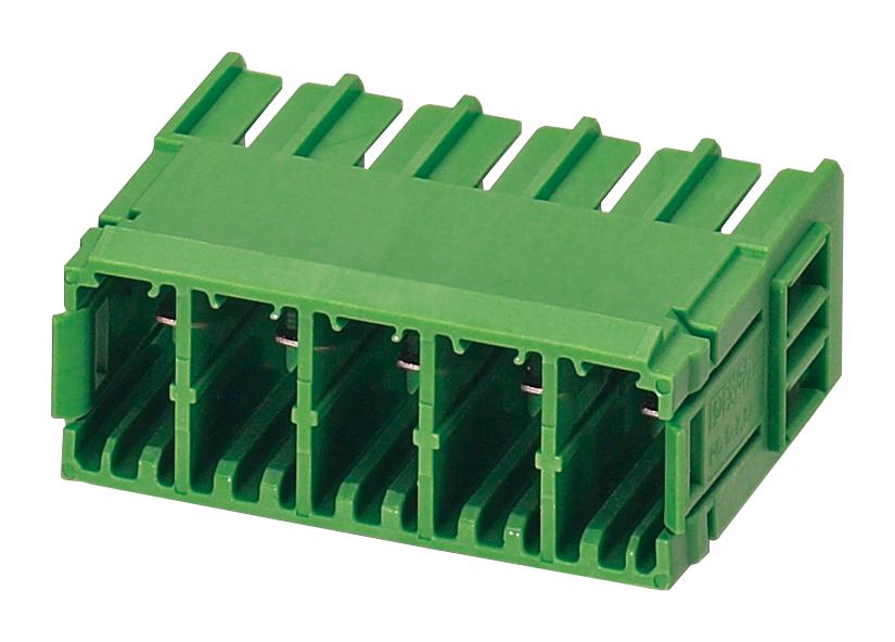 PC 5/ 4-G-7,62 TERMINAL BLOCK, HEADER, 4POS, R/A, GREEN PHOENIX CONTACT