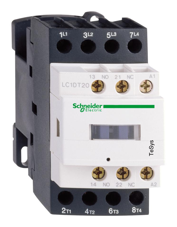 LC1DT20U7 CONTACTOR, 4PST-NO, 240V, DINRAIL/PANEL SCHNEIDER ELECTRIC