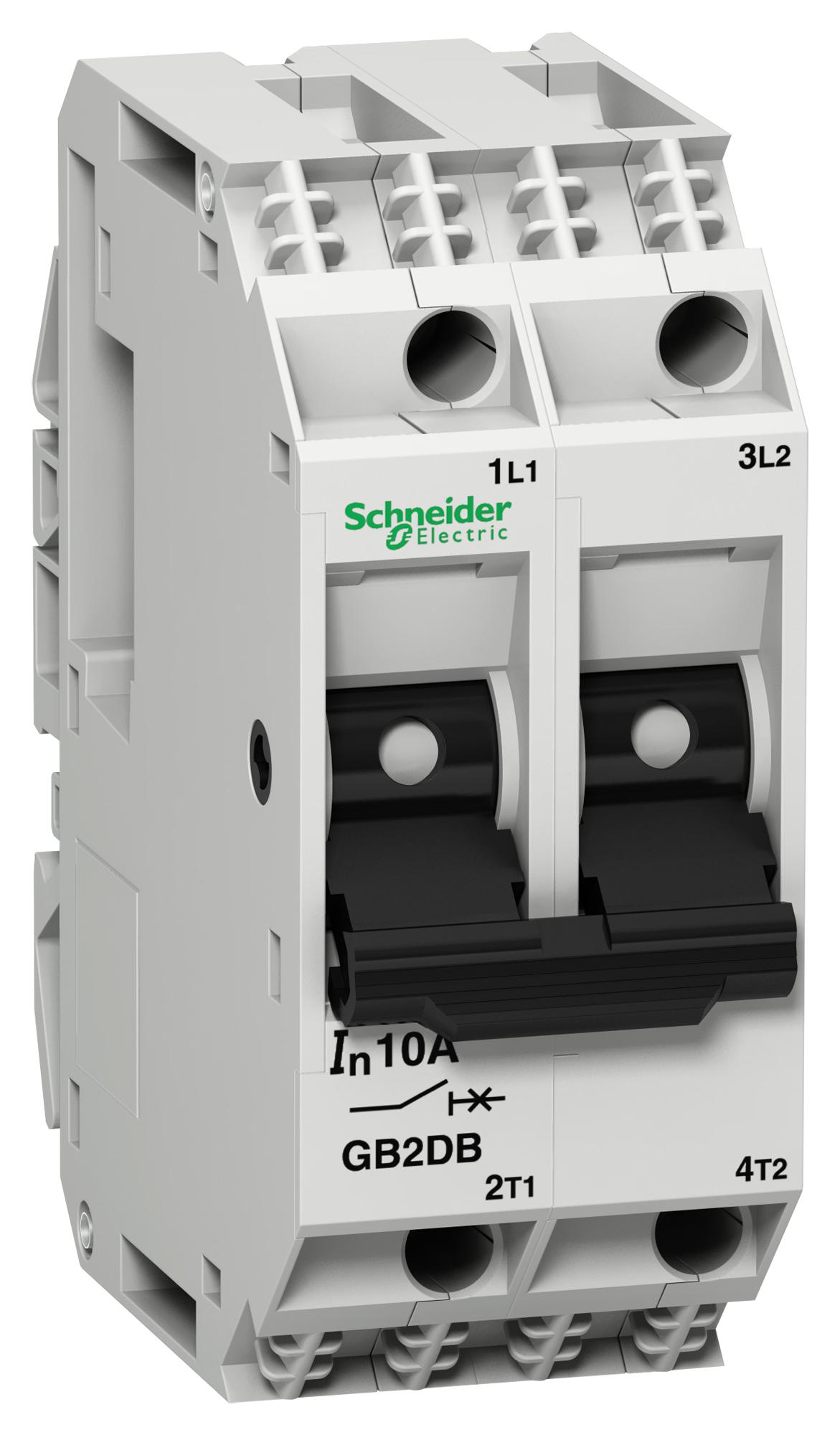 GB2DB07 CIRCUIT BREAKER, 2 POLE, DIN RAIL/PANEL SCHNEIDER ELECTRIC