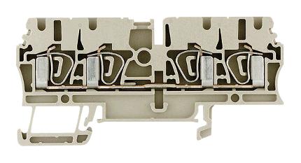 1608570000 TERMINAL BLOCK, DIN RAIL, 4POS, 12AWG WEIDMULLER