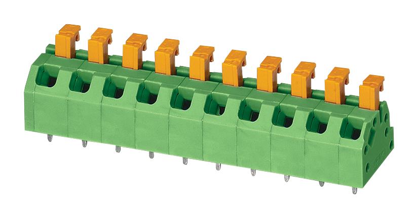 SPTAF 1/ 2-5,0-LL TB, WIRE TO BOARD, 2POS, 24-18AWG, GREEN PHOENIX CONTACT