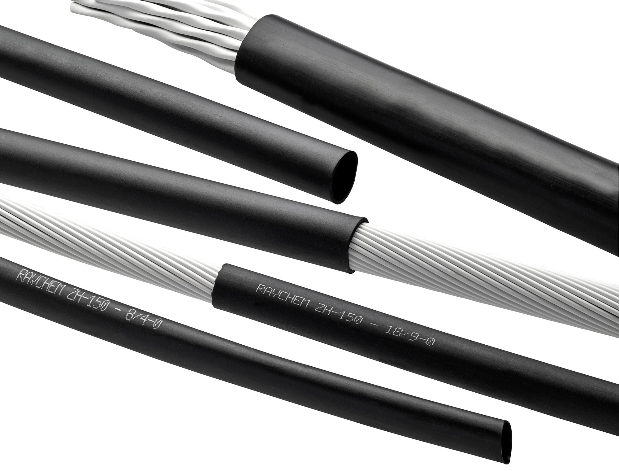 ZH150-12/6-0-8M HEAT-SHRINK TUBING, 2:1, 12MM, BLACK RAYCHEM - TE CONNECTIVITY