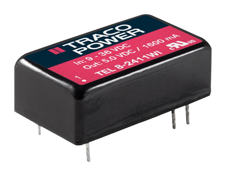 TEL 8-4823WI DC-DC CONVERTER, 2 O/P, 8W TRACO POWER