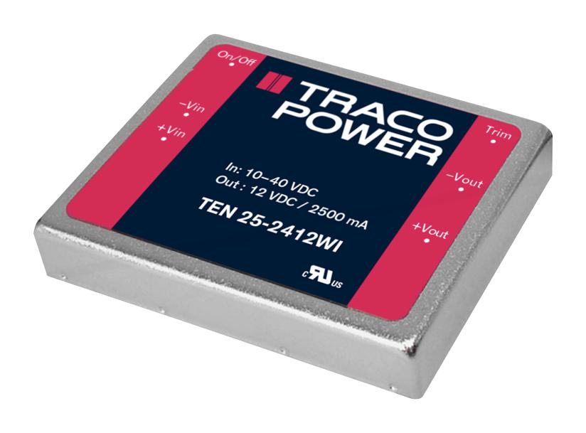 TEN 25-2422WI DC-DC CONVERTER, 2 O/P, 25W TRACO POWER