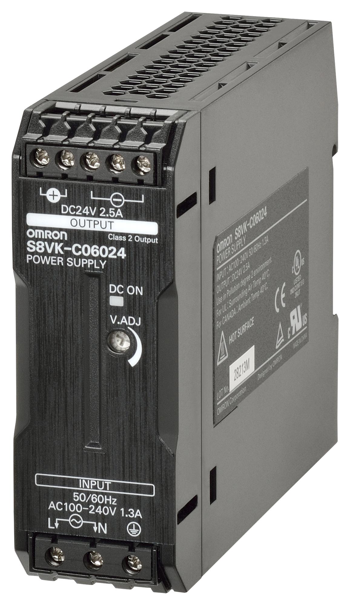 S8VK-C06024 POWER SUPPLY, AC-DC, 24V, 2.5A OMRON