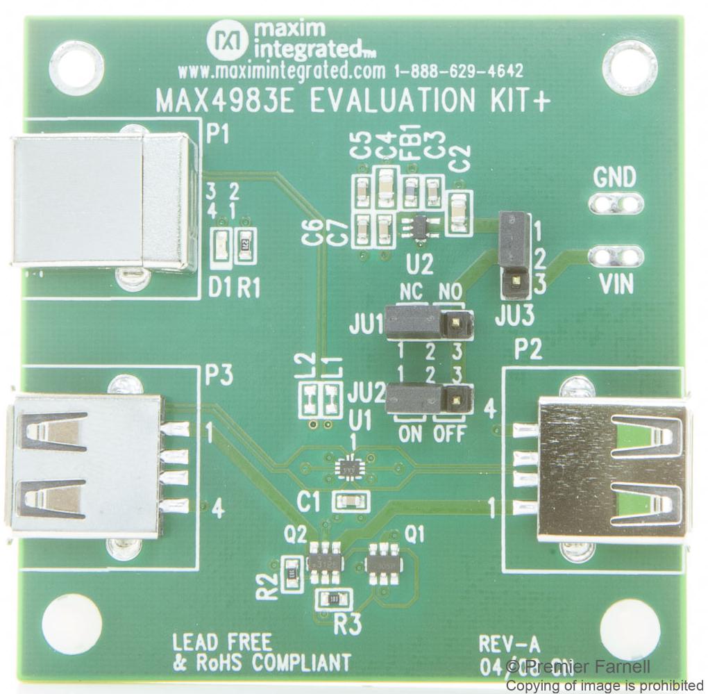 MAX4983EEVKIT+ EVAL BOARD, USB 2.0 SWITCH MAXIM INTEGRATED / ANALOG DEVICES