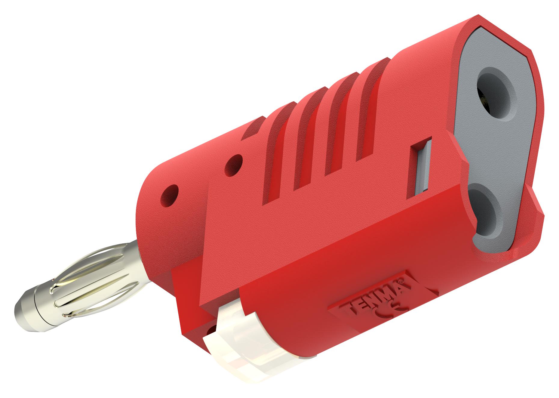 76-1692 BANANA PLUG, STACKING, 4MM, 36A, RED TENMA