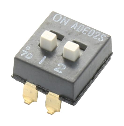 ADE02S04 DIP SWITCH, 2POS, SPST, SLIDE, SMD ALCOSWITCH - TE CONNECTIVITY