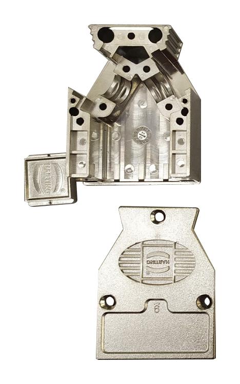 09670090453 D SUB BACKSHELL, 45DEG, SIZE DE HARTING