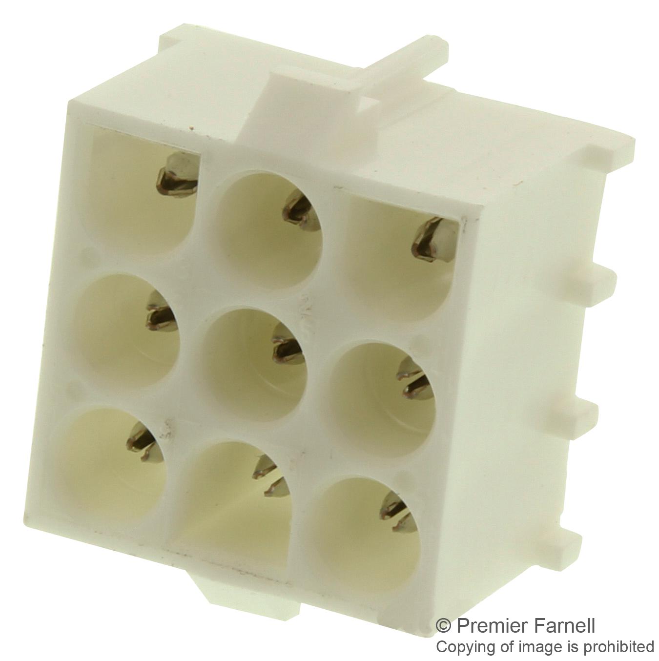 641972-1 CONNECTOR, RCPT, 9POS, 3ROW, 6.35MM AMP - TE CONNECTIVITY