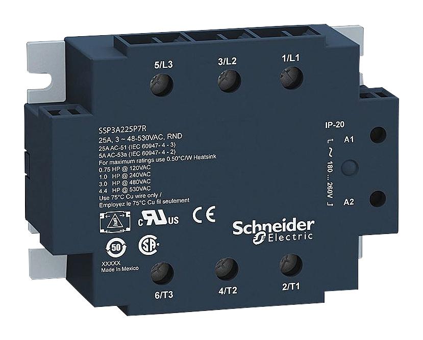 SSP3A250F7RT SOLID STATE RELAY, 3PST-NO, 25A, 90-140V SCHNEIDER ELECTRIC