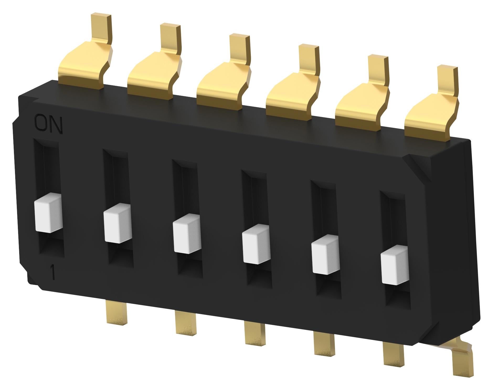 EDS06SGNNTR04Q DIP SWITCH, 6POS, SPST, SLIDE, SMD ALCOSWITCH - TE CONNECTIVITY