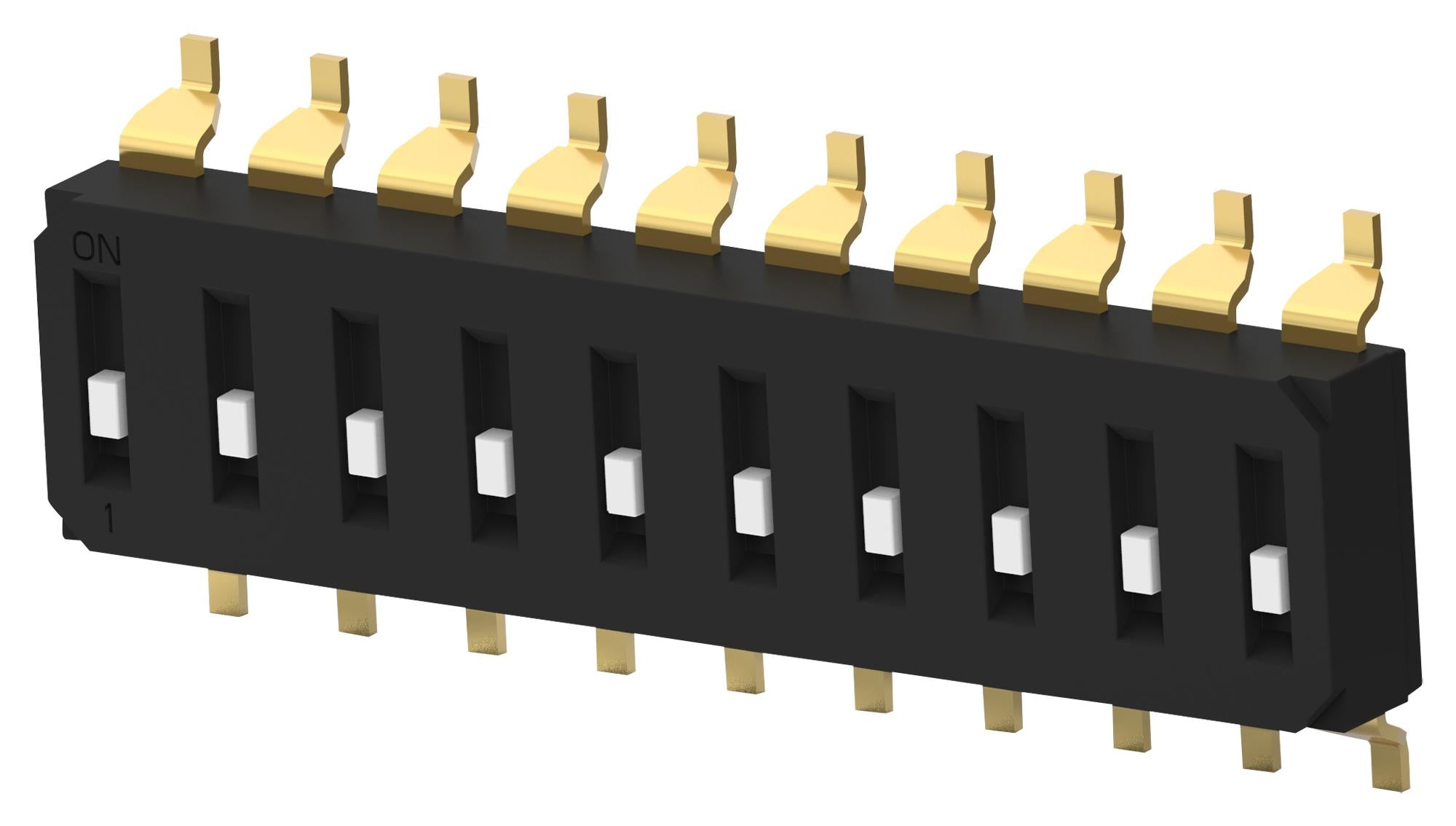 EDS10SGRNTR04Q DIP SWITCH, 10POS, SPST, SLIDE, SMD ALCOSWITCH - TE CONNECTIVITY