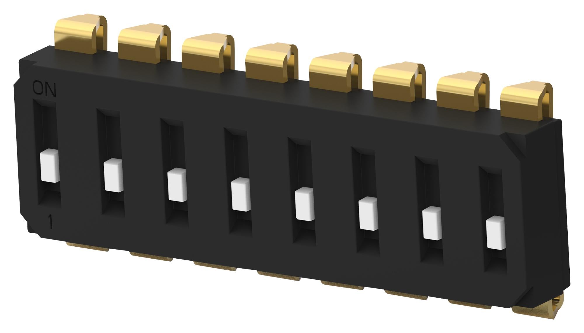 EDS08SNRNTR04Q DIP SWITCH, 8POS, SPST, SLIDE, SMD ALCOSWITCH - TE CONNECTIVITY