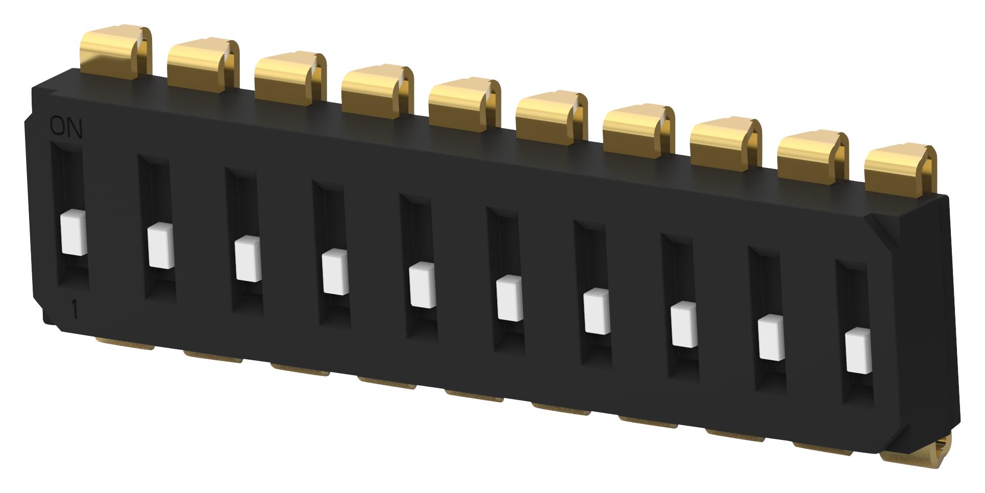 EDS10SNRSTU04Q DIP SWITCH, 10POS, SPST, SLIDE, SMD ALCOSWITCH - TE CONNECTIVITY