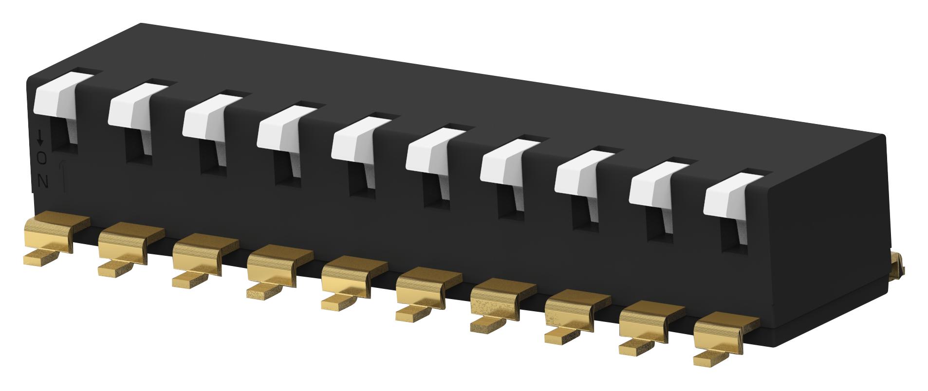 EDSP10SGLNNTR04 DIP SWITCH, 10POS, SPST, PIANO KEY, SMD ALCOSWITCH - TE CONNECTIVITY