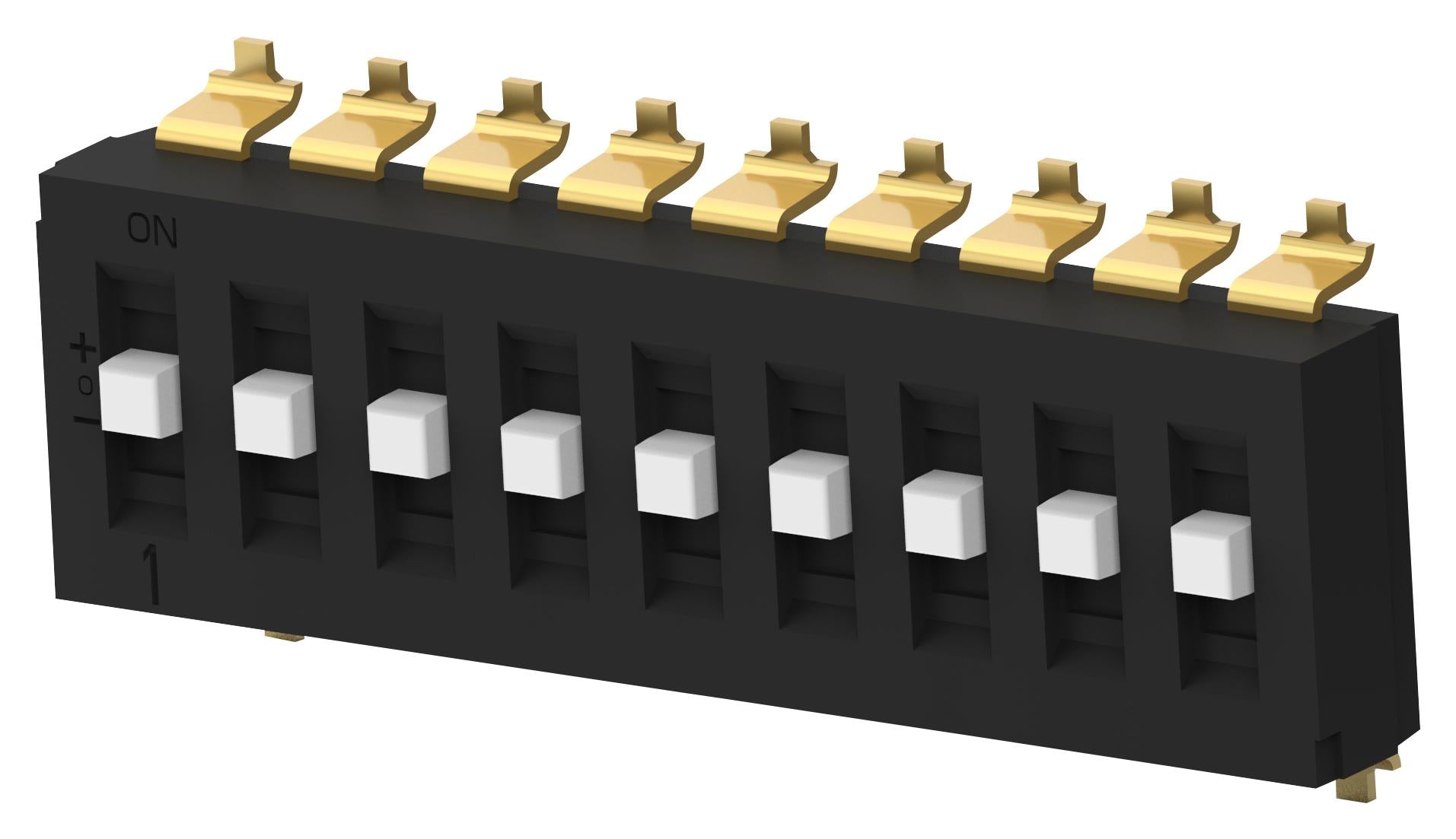 TDS09SGNNTU04 DIP SWITCH, 9POS, SP3T, SLIDE, SMD ALCOSWITCH - TE CONNECTIVITY