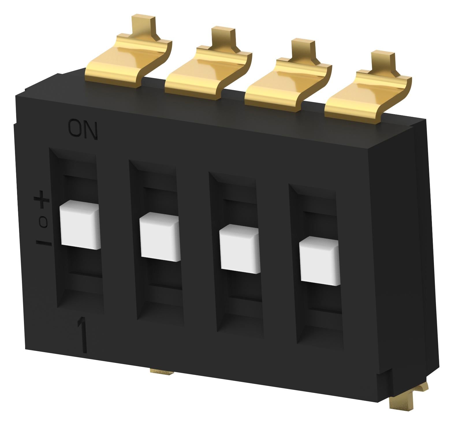 TDS04SGRSTU04 DIP SWITCH, 4POS, SP3T, SLIDE, SMD ALCOSWITCH - TE CONNECTIVITY