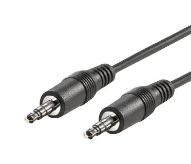 11.09.4501 AUDIO CABLE, 3.5MM STEREO PLUG, 1M, BLK ROLINE
