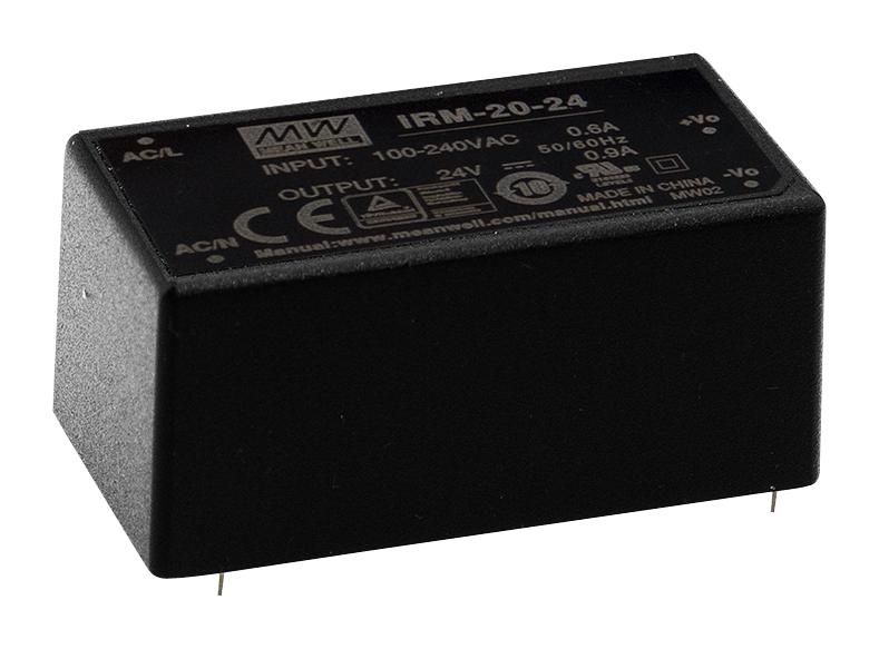 IRM-20-15 POWER SUPPLY, AC-DC, 15V, 1.4A MEAN WELL
