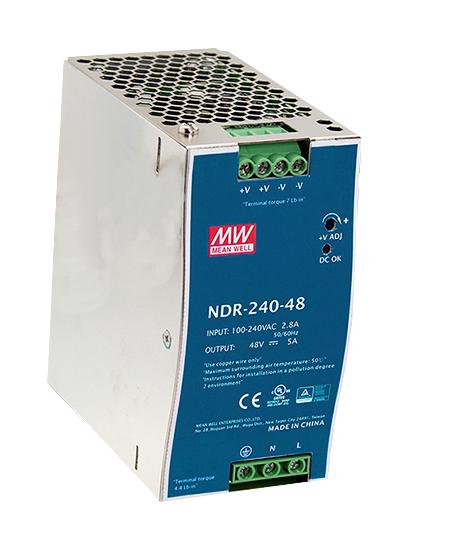 NDR-240-48 POWER SUPPLY, AC-DC, 48V, 5A MEAN WELL