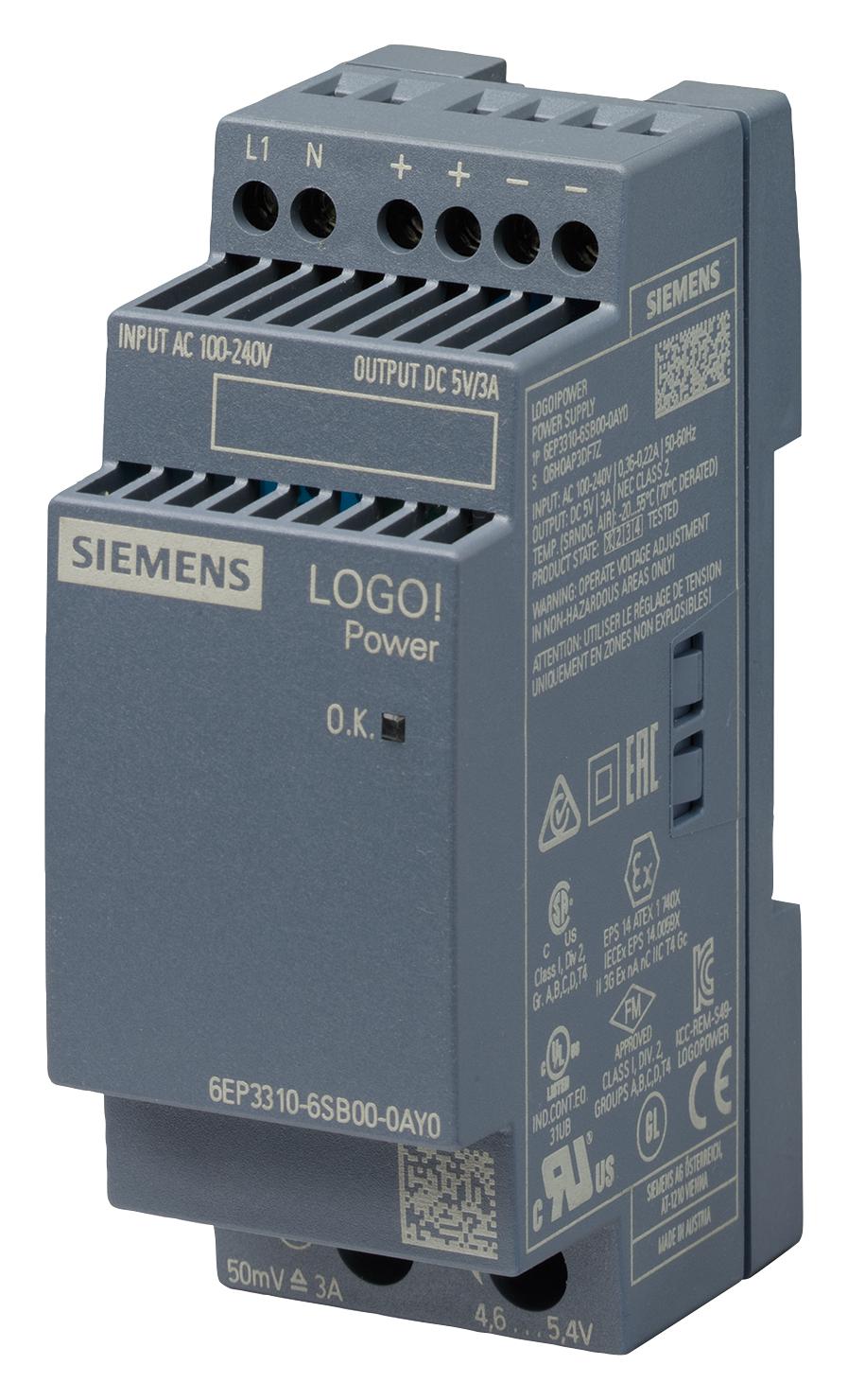 6EP3331-6SB00-0AY0 POWER SUPPLY, AC-DC, 24V, 1.3A SIEMENS