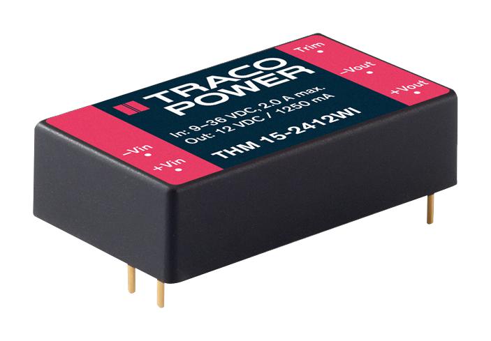 THM 15-4822WI DC-DC CONVERTER, MEDICAL, 2 O/P, 15W TRACO POWER