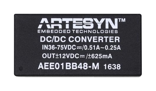 AEE01H12-M DC-DC CONVERTER, MEDICAL, 24V, 0.625A ARTESYN EMBEDDED TECHNOLOGIES