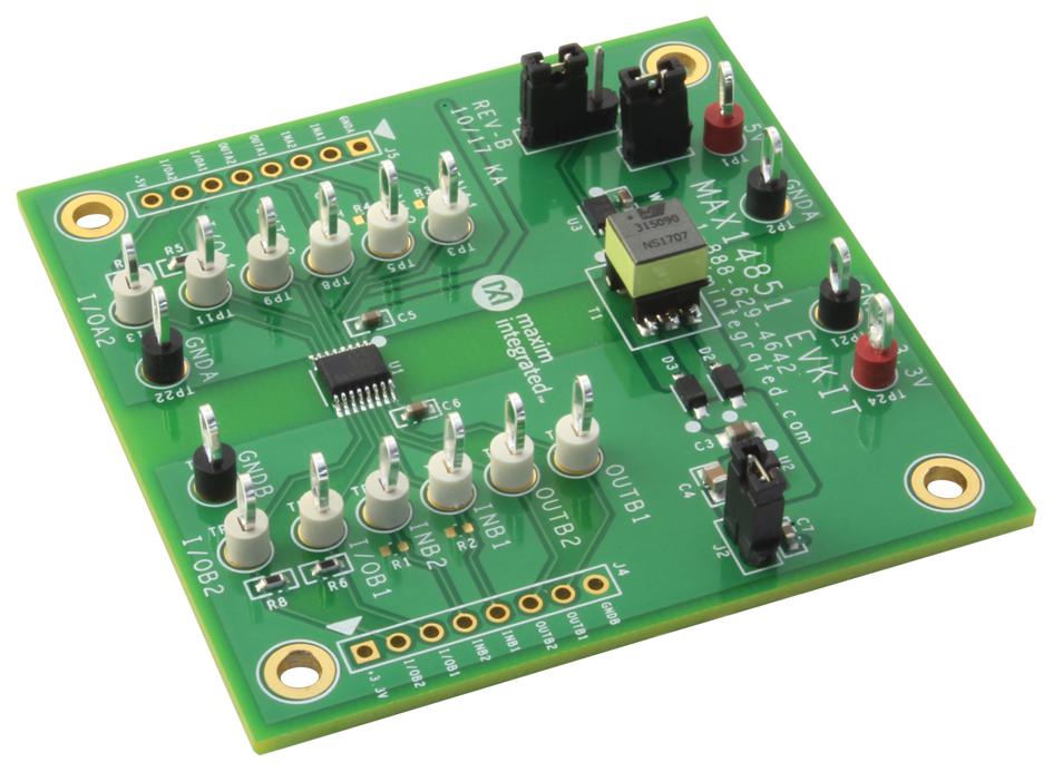 MAX14851EVKIT# EVALUTAION KIT, DIGITAL ISOLATOR MAXIM INTEGRATED / ANALOG DEVICES