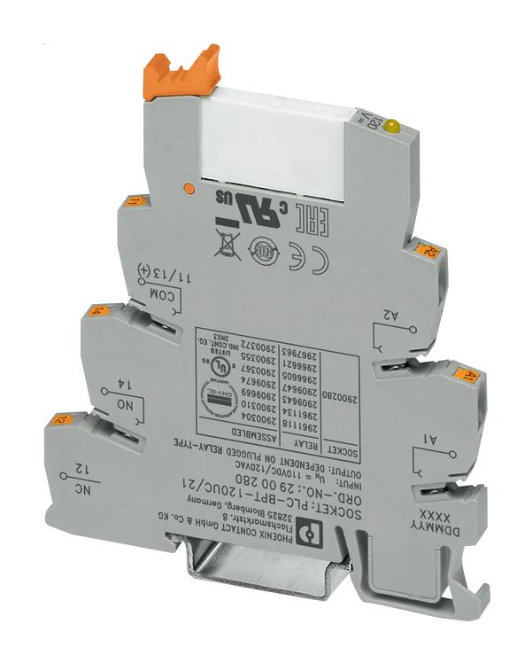 2900304 POWER RELAY, SPDT, 6A, 250VAC, SOCKET PHOENIX CONTACT