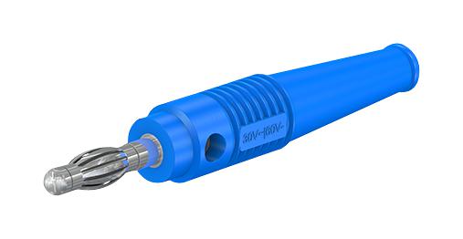 64.9199-23 4MM BANANA PLUG, 32A, 60VDC, BLUE STAUBLI