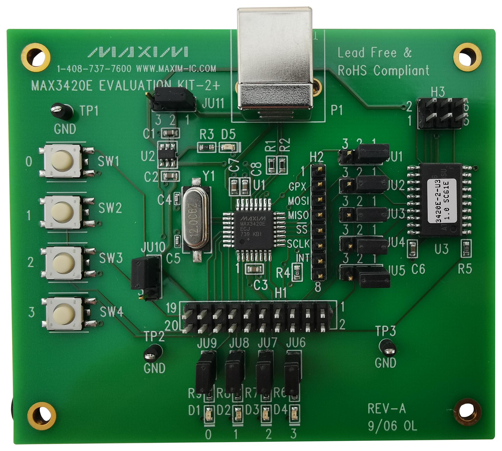 MAX3420EEVKIT-2+ EVAL KIT, USB PERIPHERAL CONTROLLER MAXIM INTEGRATED / ANALOG DEVICES