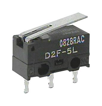D2F-5L MICROSWITCH, LEVER, SPDT, 5A, 250VAC, TH OMRON
