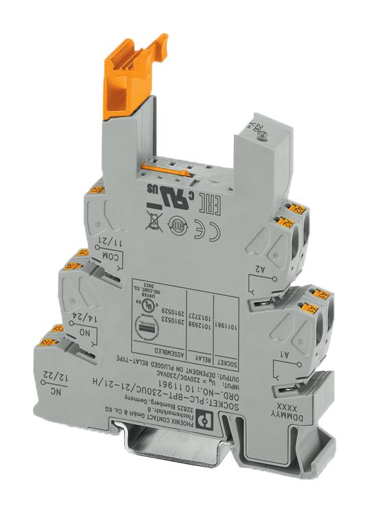 1011961 RELAY SOCKET, 230VAC/DC, DIN RAIL PHOENIX CONTACT