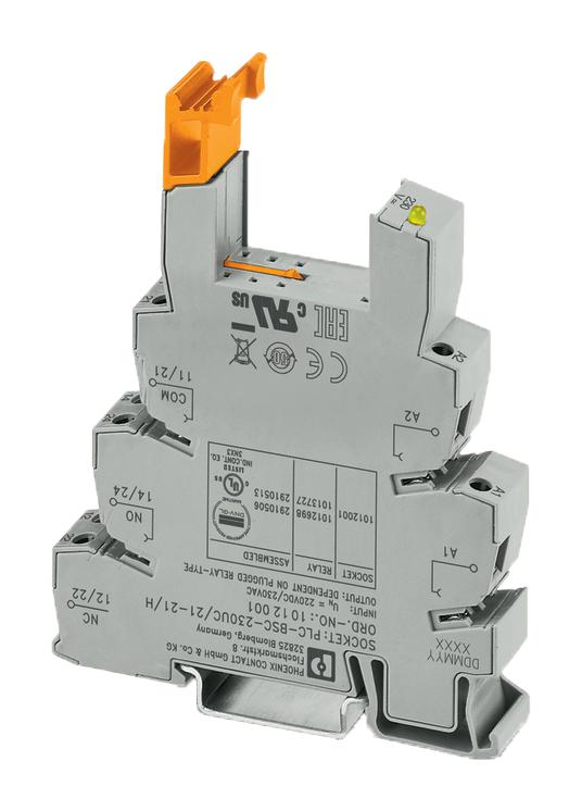 1012001 RELAY SOCKET, 230VAC/DC, DIN RAIL PHOENIX CONTACT