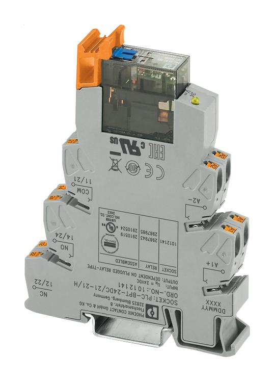 2910524 RELAY MODULE, DPDT, 0.05A, 24V, DIN RAIL PHOENIX CONTACT